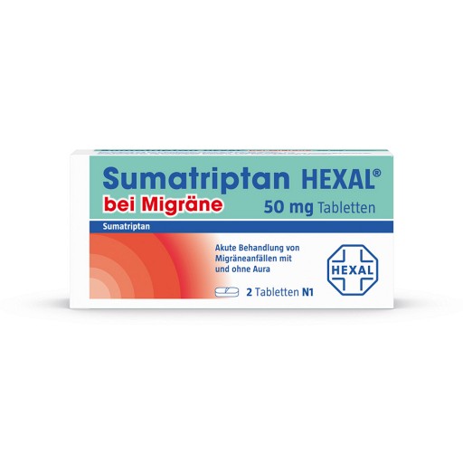 SUMATRIPTAN HEXAL bei Migräne 50 mg Tabletten (2 Stk) - medikamente -per-klick.de