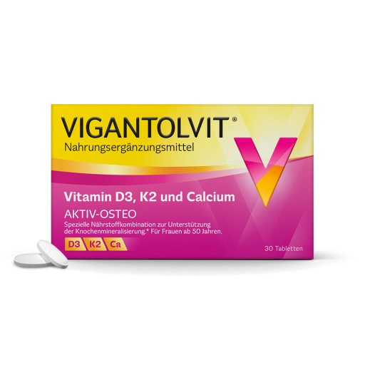 VIGANTOLVIT Vitamin D3 K2 Calcium Filmtabletten (30 Stk) -  medikamente-per-klick.de