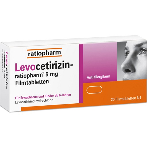 LEVOCETIRIZIN-ratiopharm 5 mg Filmtabletten (20 Stk) -  medikamente-per-klick.de