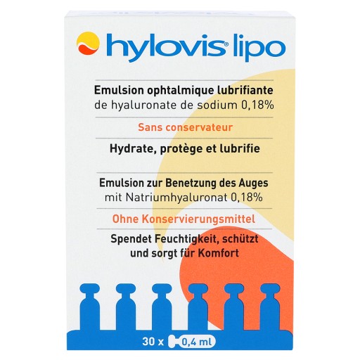 HYLOVIS lipo Augentropfen Einzeldosispipetten (30X0.4 ml) -  medikamente-per-klick.de