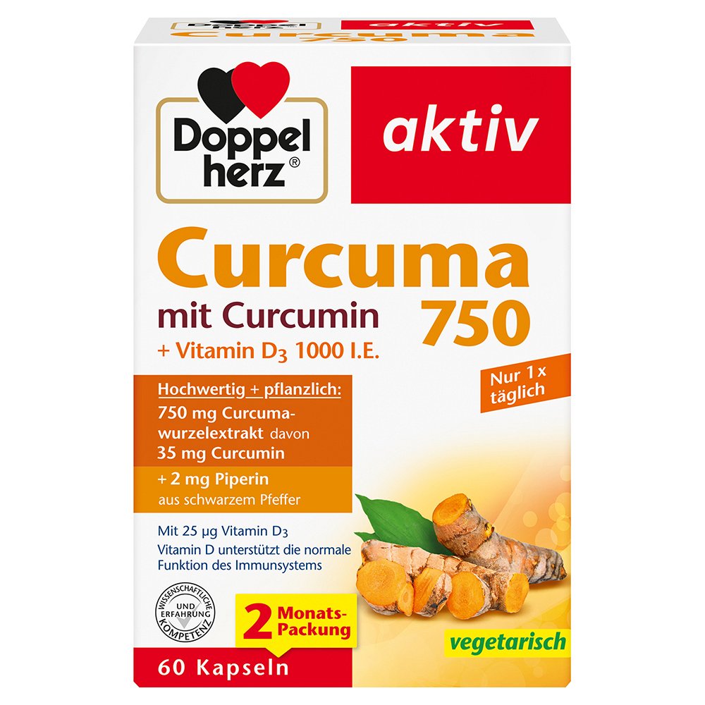 DOPPELHERZ Curcuma 750 Kapseln (60 Stk) - medikamente-per-klick.de