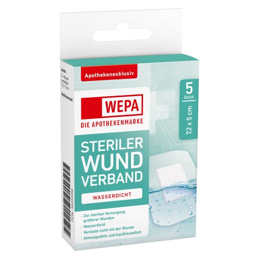 WEPA Wundverband wasserdicht 7,2x5 cm steril (5 Stk) -  medikamente-per-klick.de