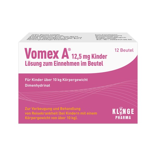 VOMEX A 12,5 mg Kinder Lsg.z.Einnehmen im Beutel (12 Stk) -  medikamente-per-klick.de