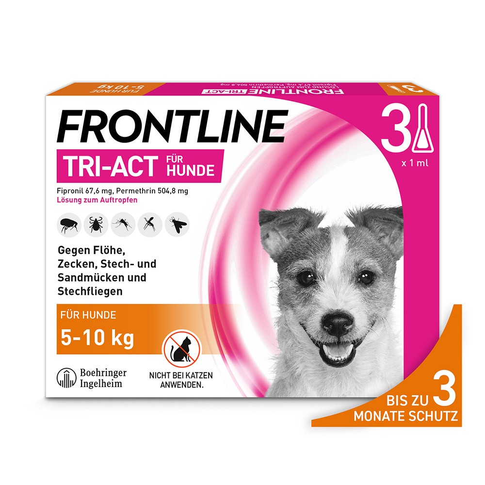 FRONTLINE Tri-Act Lsg.z.Auftropfen f.Hunde 5-10 kg (3 Stk) -  medikamente-per-klick.de