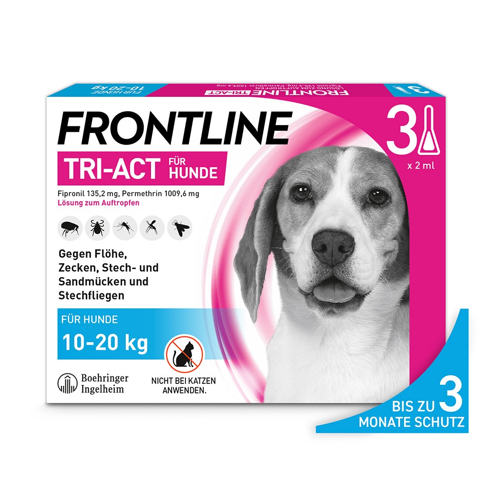 FRONTLINE Tri-Act Lsg.z.Auftropfen f.Hunde 10-20kg (3 Stk) -  medikamente-per-klick.de