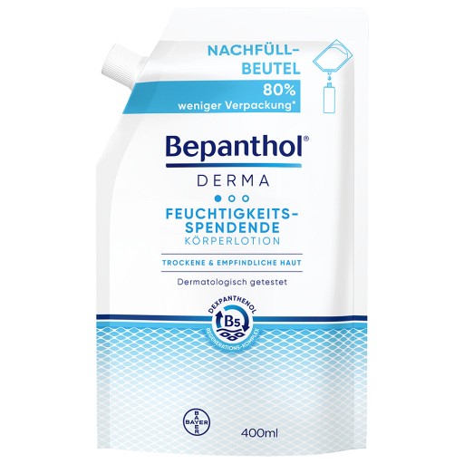 Bepanthol® DERMA Feuchtigkeitsspend. Körperlotion NF Beutel (1X400 ml) -  medikamente-per-klick.de
