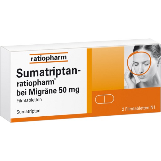 SUMATRIPTAN-ratiopharm bei Migräne 50 mg Filmtabl. (2 Stk) -  medikamente-per-klick.de