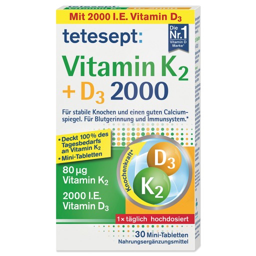 TETESEPT Vitamin K2+D3 2000 Tabletten (30 Stk) - medikamente-per-klick.de