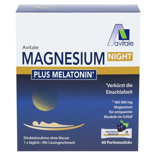 MAGNESIUM NIGHT plus 1 mg Melatonin Direktsticks (60 Stk) - medikamente -per-klick.de