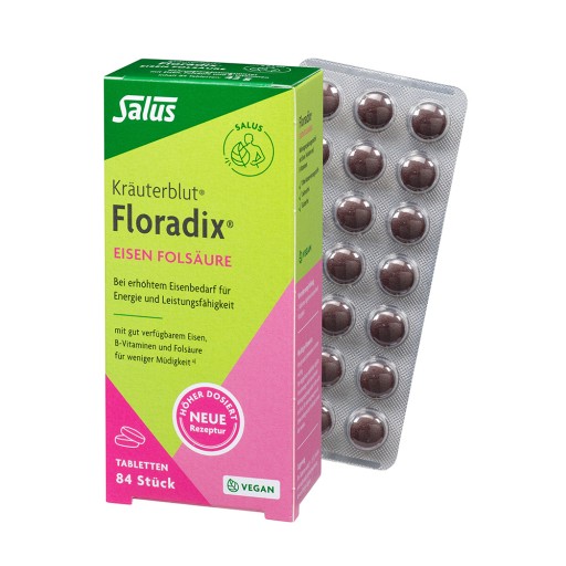 FLORADIX Eisen Folsäure Tabletten (84 Stk) - medikamente-per-klick.de
