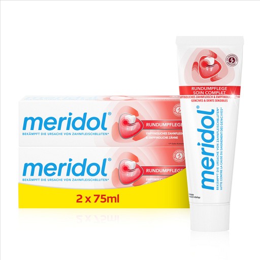 meridol Zahnpasta Rundumpflege für empfindliches (2X75 Zahnfleisch & ml) Zähne