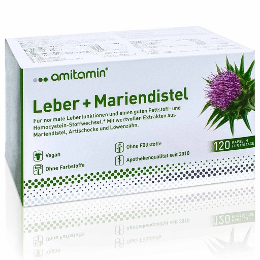AMITAMIN Mariendistel+Leber Kapseln (120 Stk) - medikamente-per-klick.de
