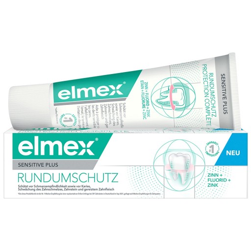 elmex Sensitive Plus Rundumschutz Zahnpasta, für starke Zähne und gesundes  Zahnfleisch (75 ml) - medikamente-per-klick.de