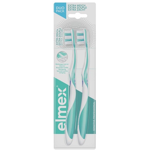elmex Sensitive Professional Extra Weich Zahnbürste, sanfte Reinigung  extrem empfindlicher Zähne, 2 Stück (2 Stk) - medikamente-per-klick.de