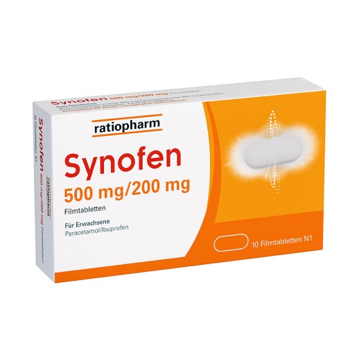 Synofen - mit Ibuprofen und Paracetamol (10 Stk) - medikamente-per-klick.de
