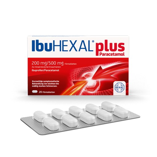 IBUHEXAL plus Paracetamol 200 mg/500 mg Filmtabl. (20 Stk) - medikamente -per-klick.de