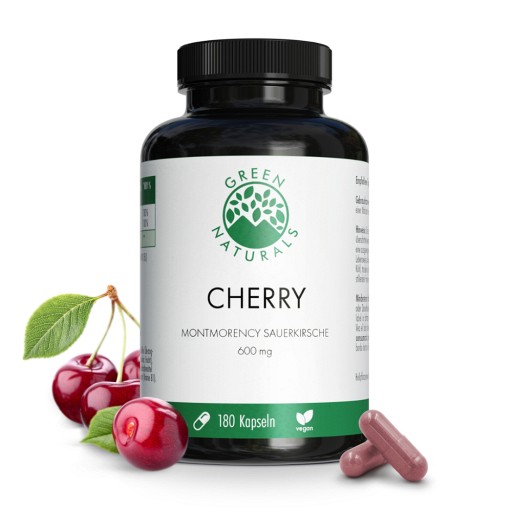 GREEN NATURALS® Cherry Montmorency Sauerkirsche 1200mg vegan (180 Stk) -  medikamente-per-klick.de