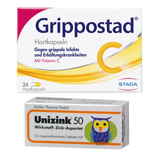 GRIPPOSTAD C + UNIZINK 50 (24 + 50 Stk) - medikamente-per-klick.de