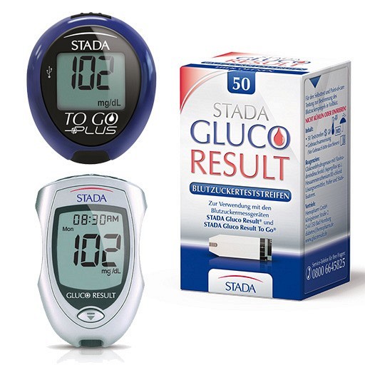STADA GLUCO Result mg/dl Messgerät + Teststreifen ( 1+1+50 Stk) -  medikamente-per-klick.de