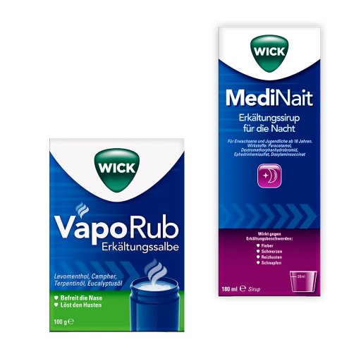 Wick MediNait + Wick VapoRub Erkältungsset (180+100 Stk) -  medikamente-per-klick.de