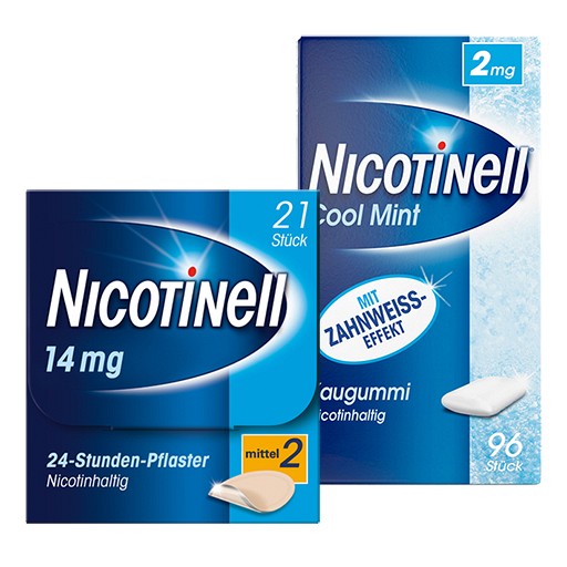 Nicotinell Kombi-Therapie Startpaket f. mittelstarke Raucher ( 96+21 Stk) -  medikamente-per-klick.de