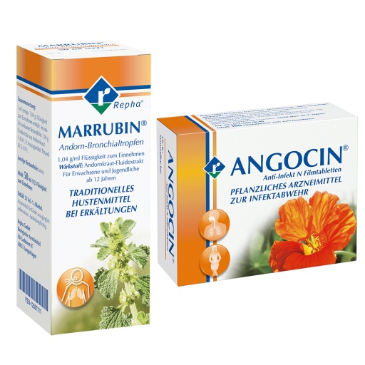 ANGOCIN Anti InfektN 100 St + MARRUBIN AndornBronchial 50ml ( SET Stk) -  medikamente-per-klick.de