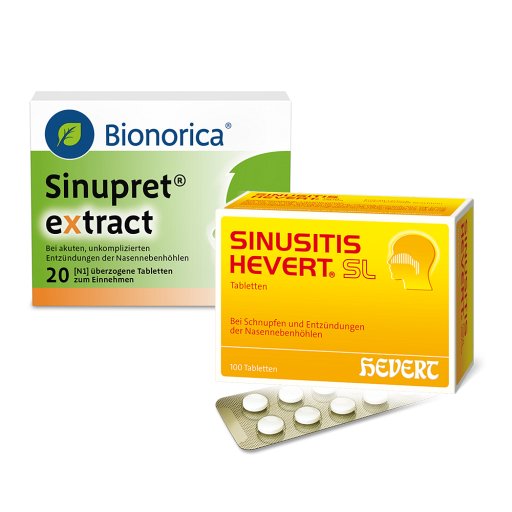 SINUPRET EXTRACT + SINUSITIS HEVERT SL ( 20+100 Stk) -  medikamente-per-klick.de