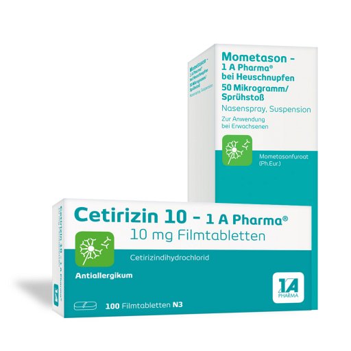 CETIRIZIN + MOMETASON 1A PHARMA B. HEUSCHNUPFEN ( SET Stk) -  medikamente-per-klick.de