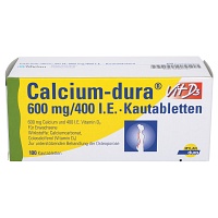 CALCIUM DURA Vit D3 600 mg/400 I.E. Kautabletten (100 Stk) -  medikamente-per-klick.de