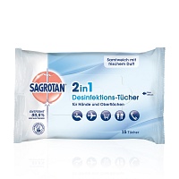 SAGROTAN 2in1 Desinfektions-Tücher (15 Stk) - medikamente-per-klick.de
